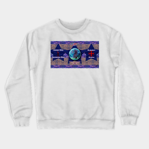 Zo-Disc Virgo with background v1 Crewneck Sweatshirt by ajbruner77